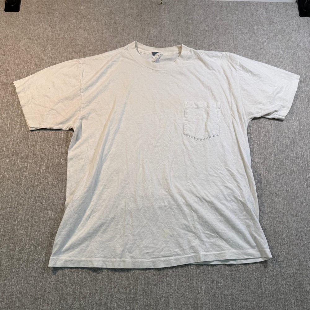 Old Navy Mens White Pocket T-Shirt Short Sleeve 100% Cotton Large RN54023